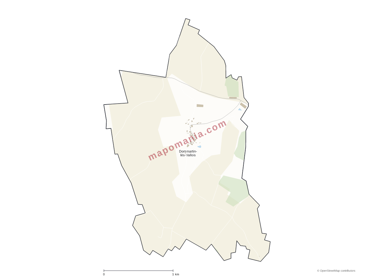Carte de Dommartin-lès-Vallois à personnaliser