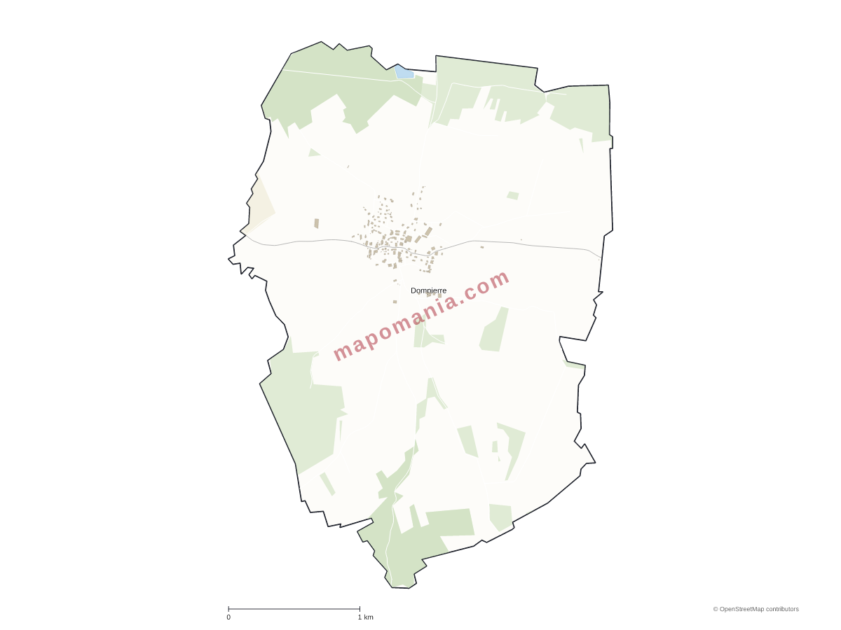 Carte de Dompierre à personnaliser