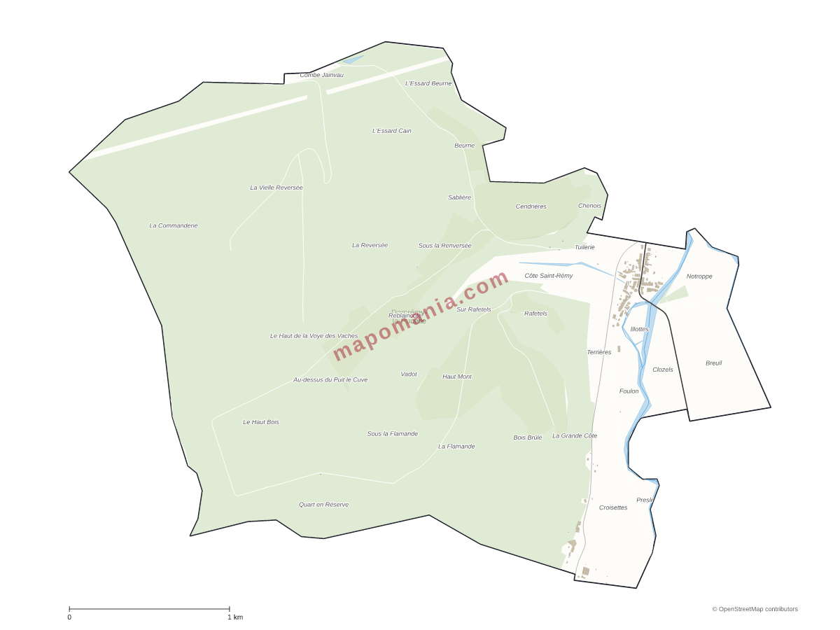 Carte de Domrémy-la-Pucelle à personnaliser