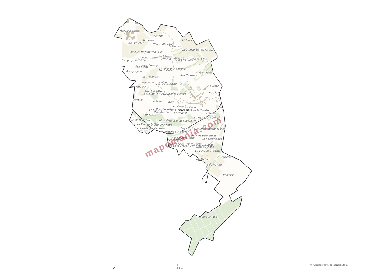Carte de Domvallier à personnaliser
