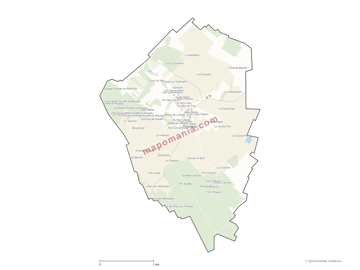 Carte de Doncières à personnaliser