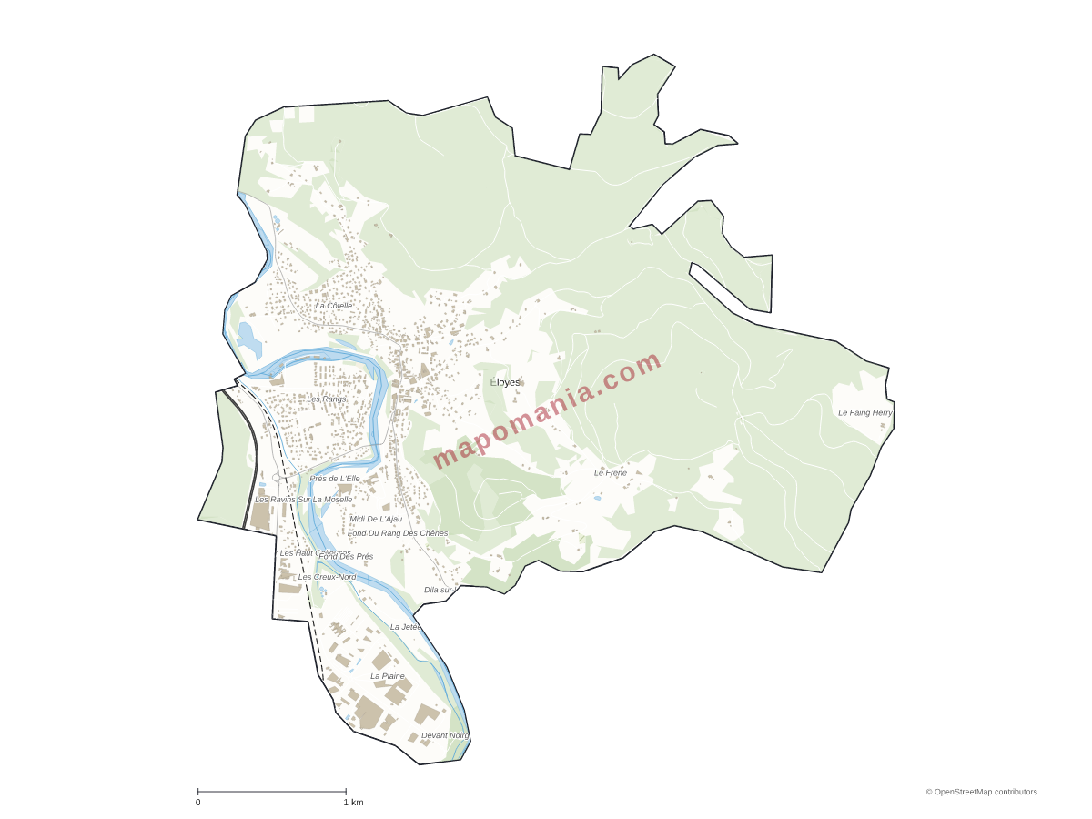 Carte de Éloyes à personnaliser