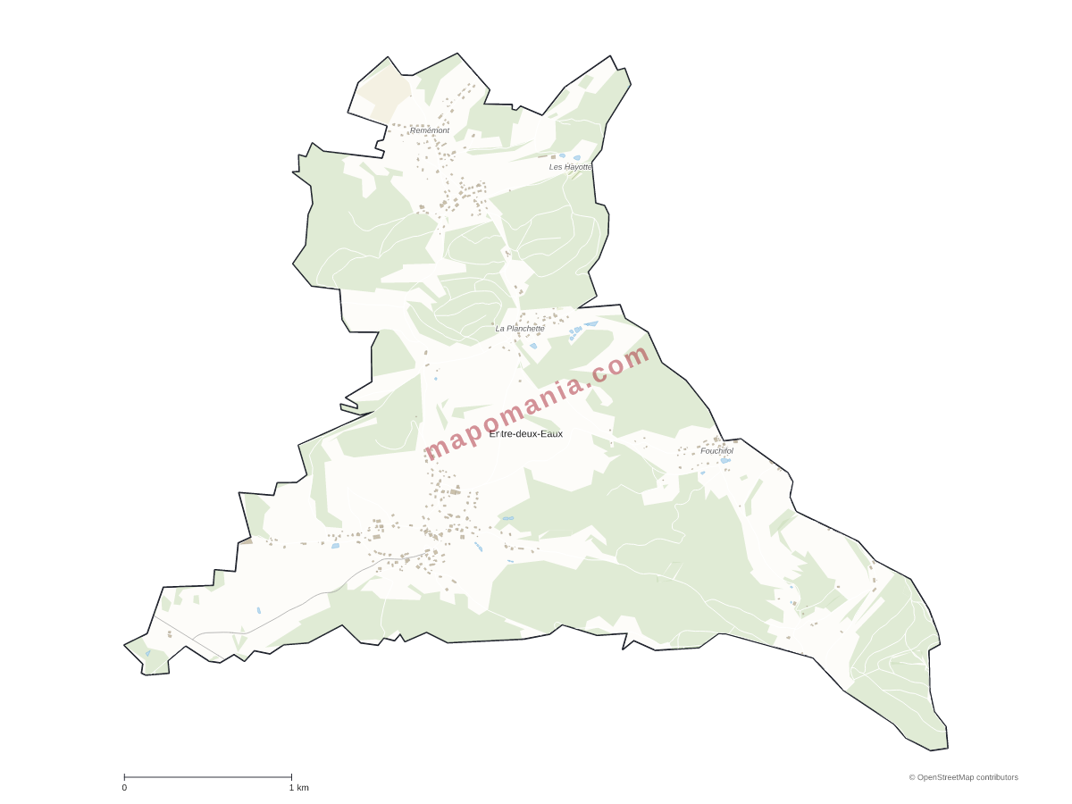 Carte de Entre-deux-Eaux à personnaliser