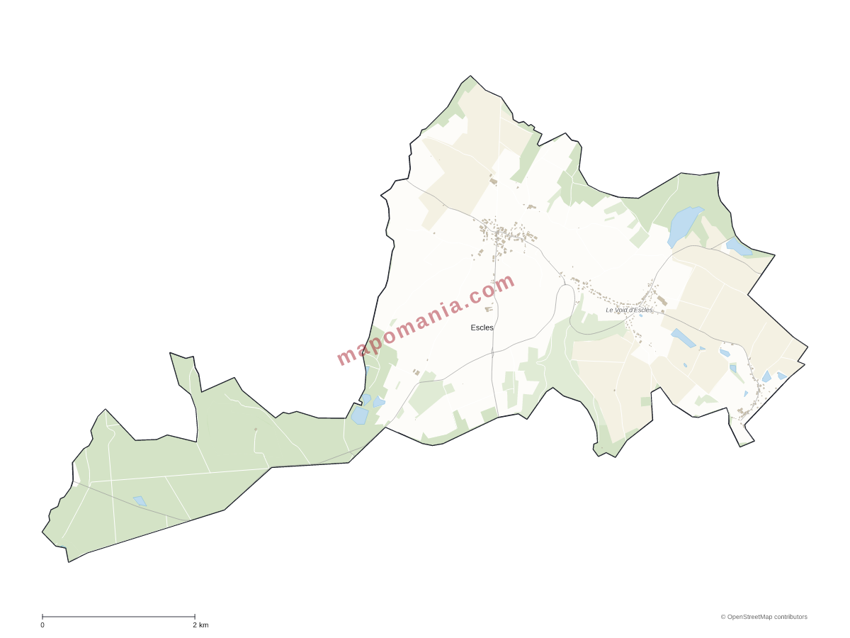 Carte de Escles à personnaliser
