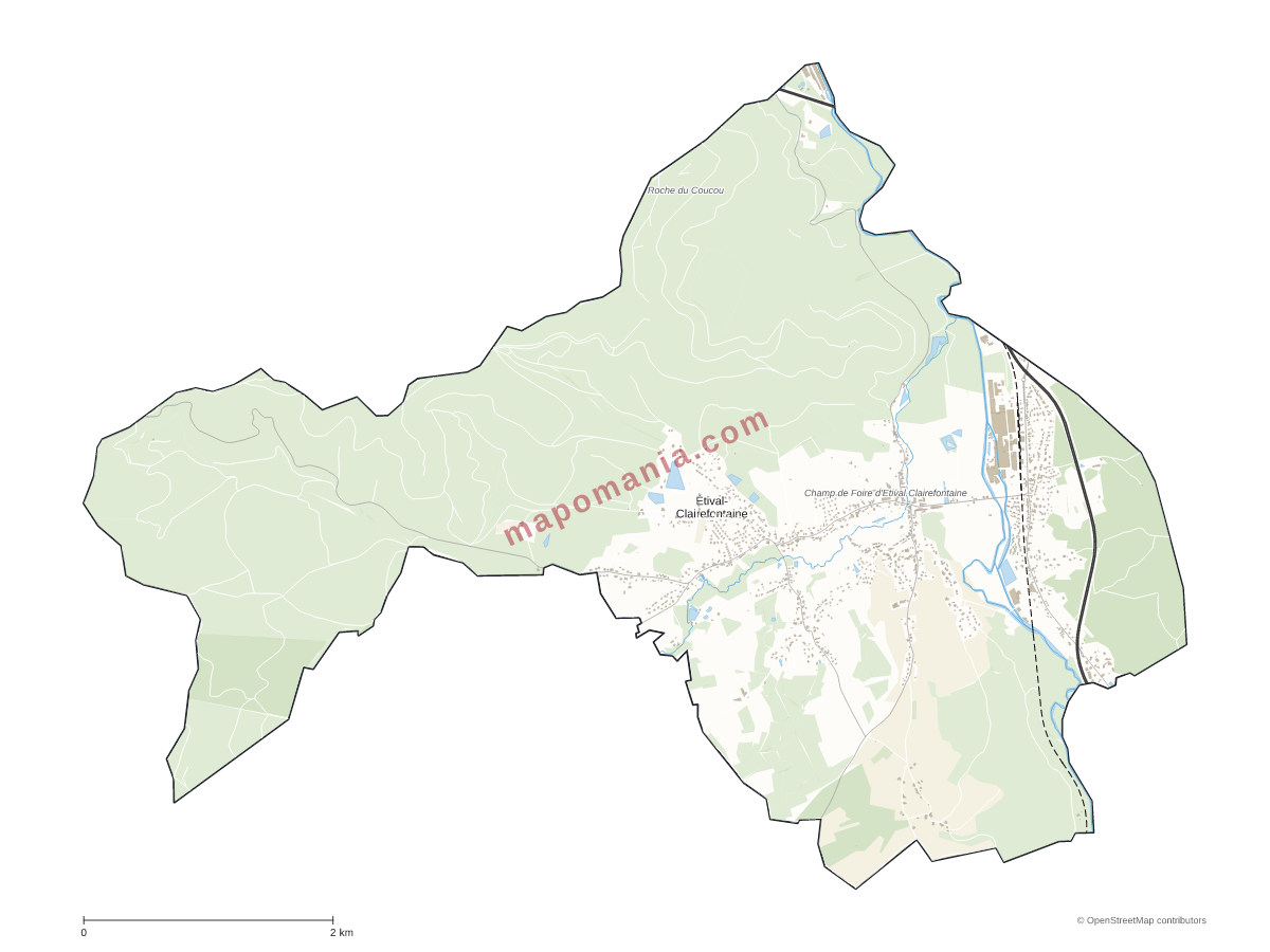 Carte de Étival-Clairefontaine à personnaliser