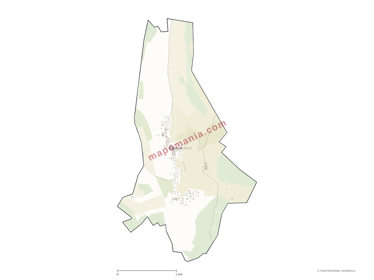 Carte de Évaux-et-Ménil à personnaliser