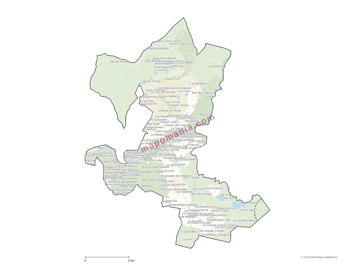 Carte de Fontenoy-le-Château à personnaliser