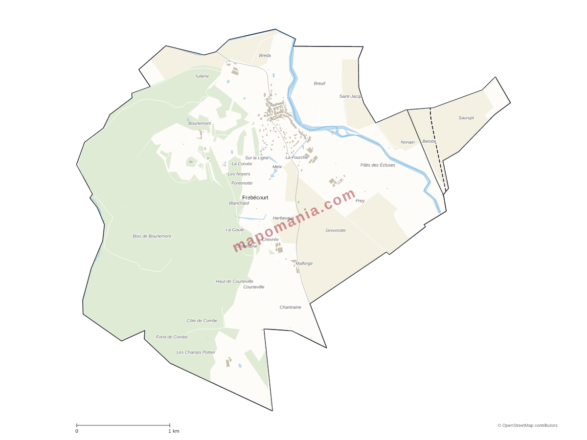 Carte de Frebécourt à personnaliser