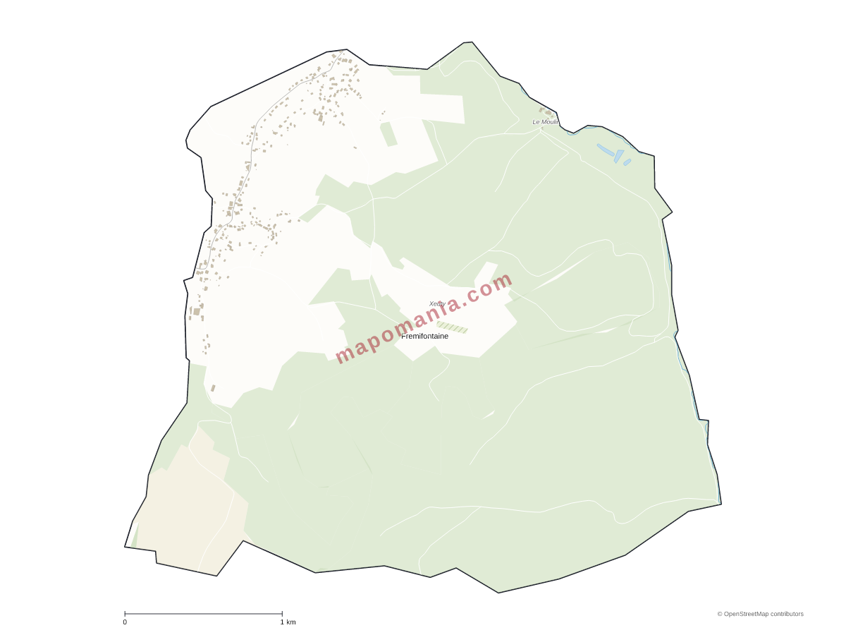 Carte de Fremifontaine à personnaliser