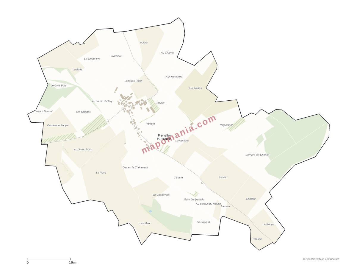 Carte de Frenelle-la-Grande à personnaliser