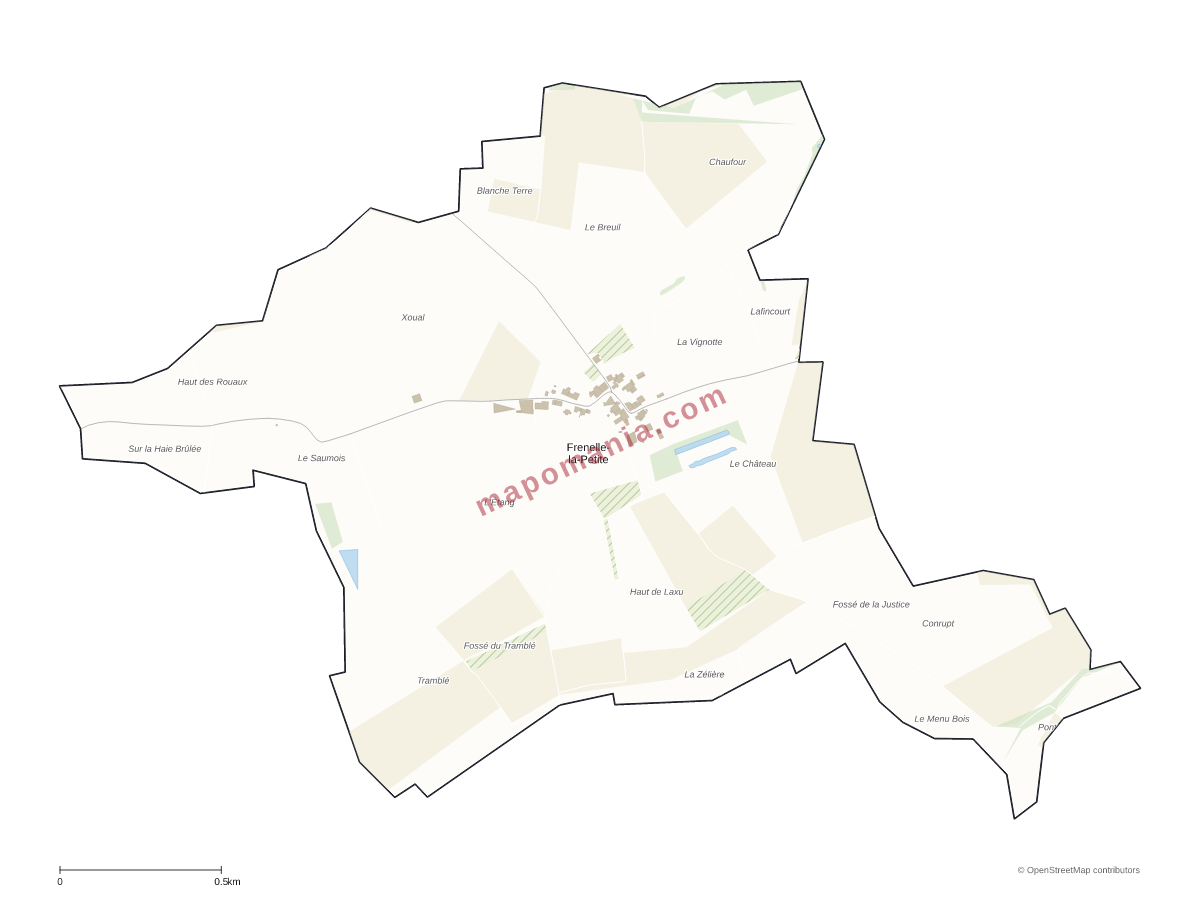Carte de Frenelle-la-Petite à personnaliser