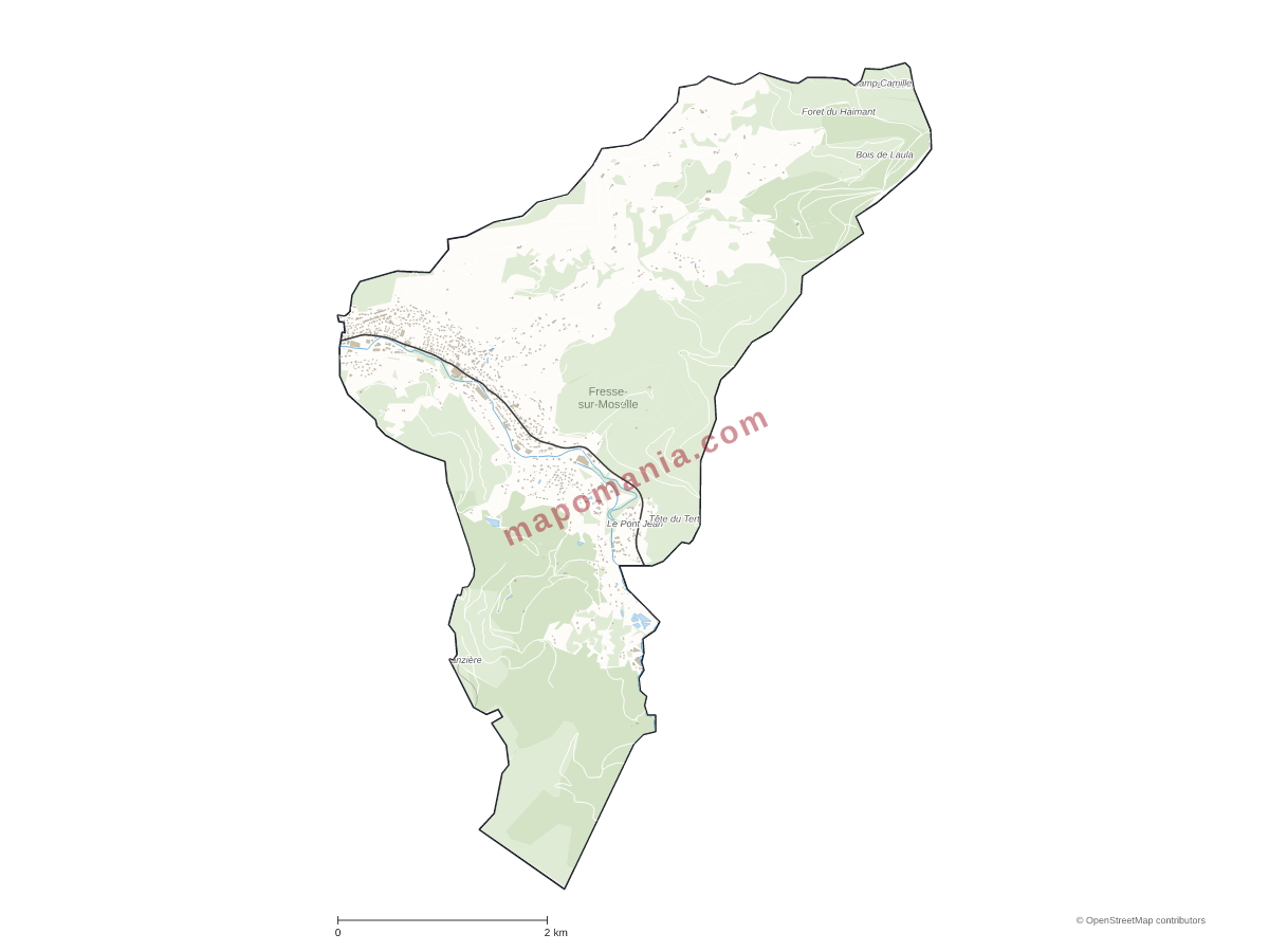 Carte de Fresse-sur-Moselle à personnaliser