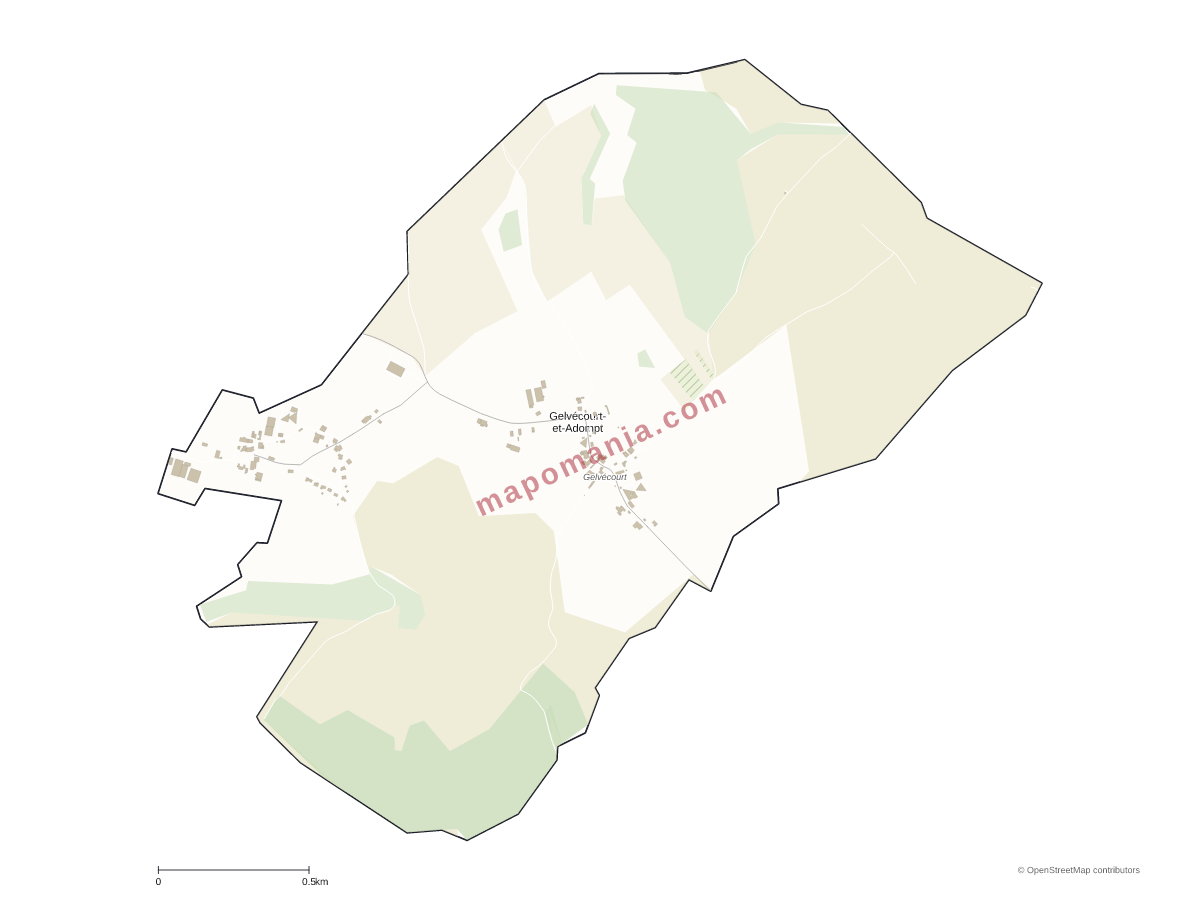 Carte de Gelvécourt-et-Adompt à personnaliser