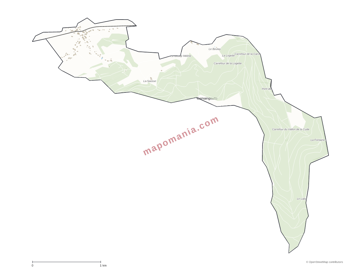 Carte de Gemaingoutte à personnaliser