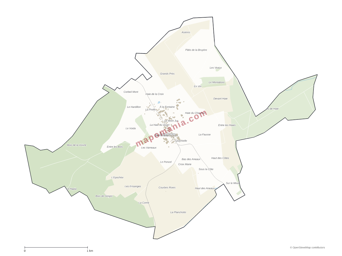 Carte de Gemmelaincourt à personnaliser