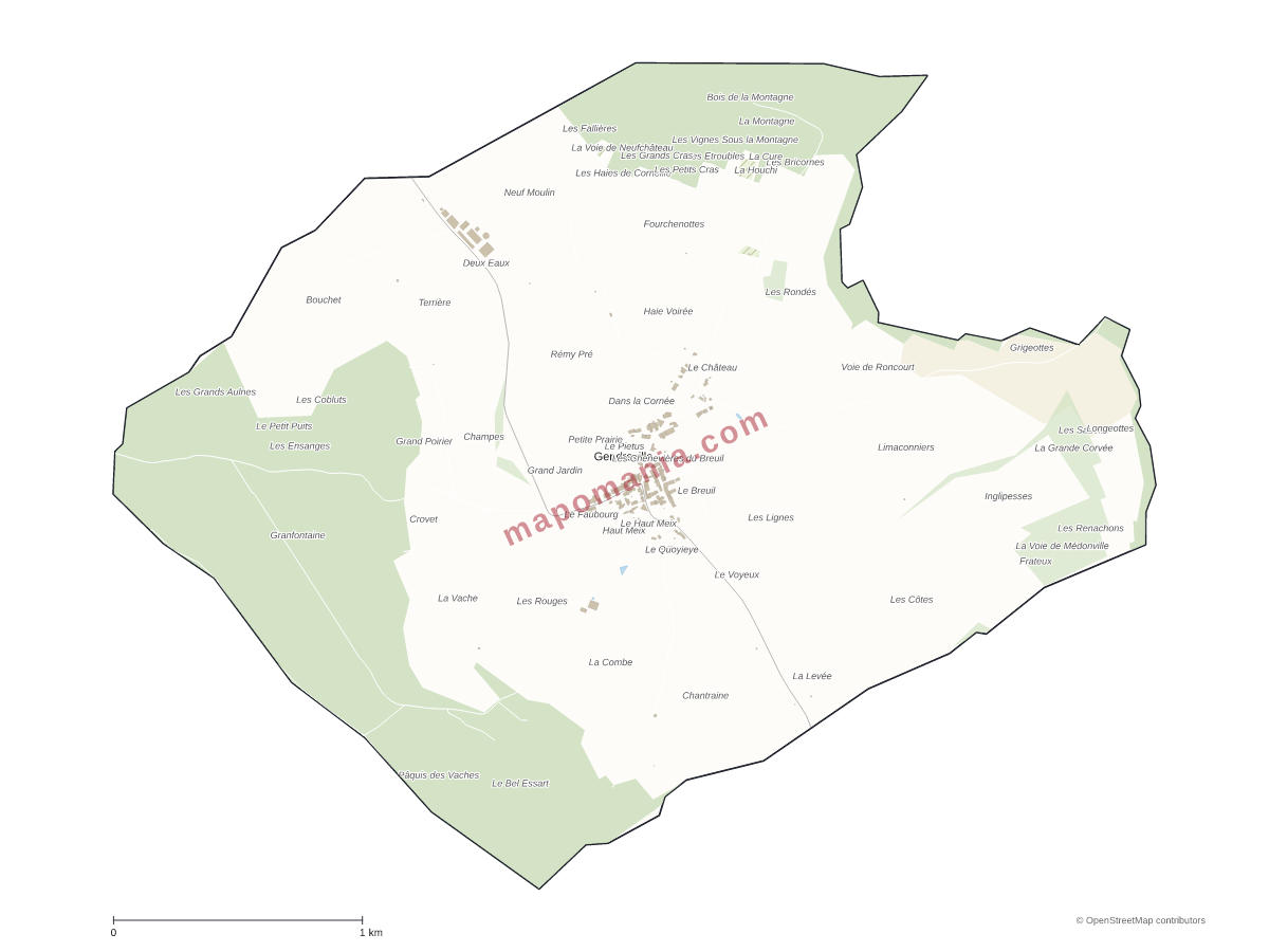 Carte de Gendreville à personnaliser