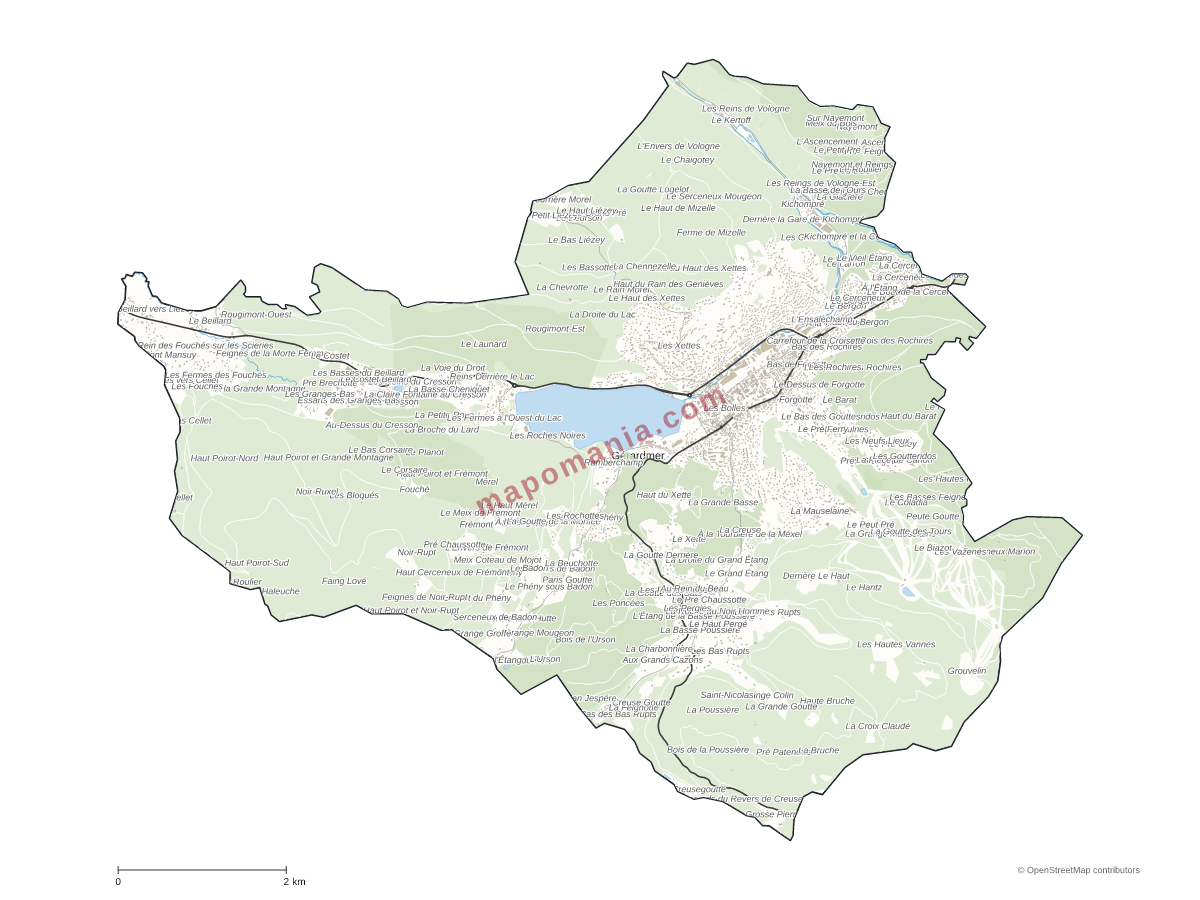 Carte de Gérardmer à personnaliser