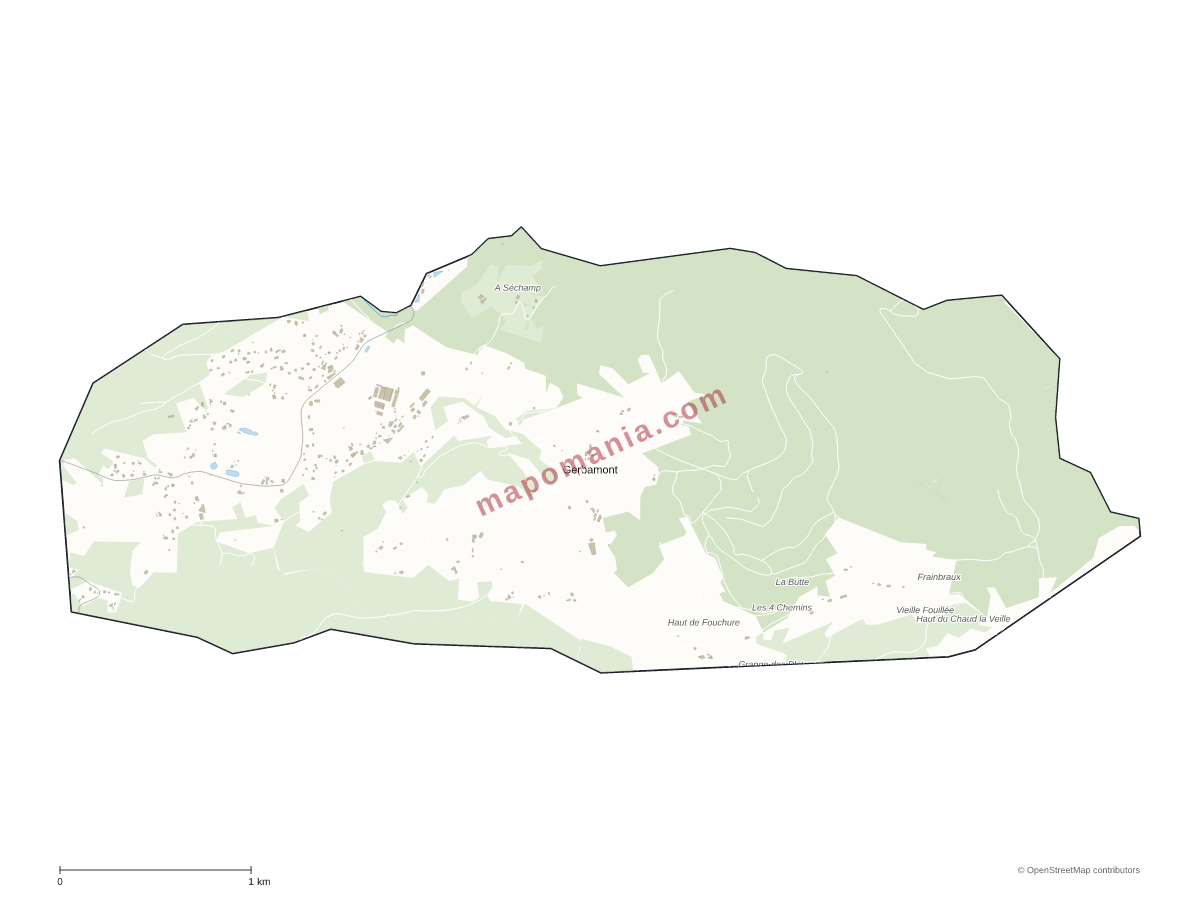 Carte de Gerbamont à personnaliser