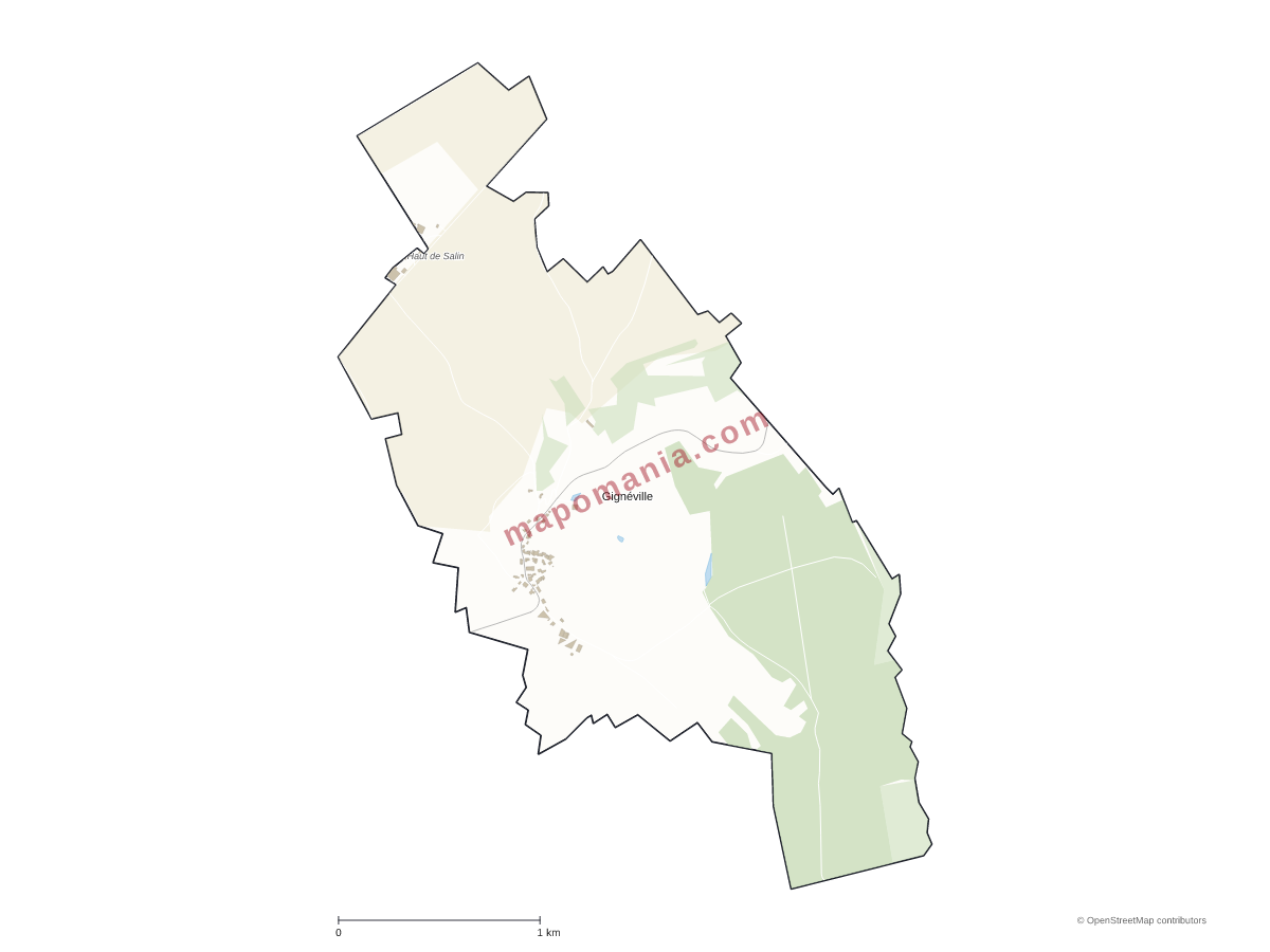 Carte de Gignéville à personnaliser