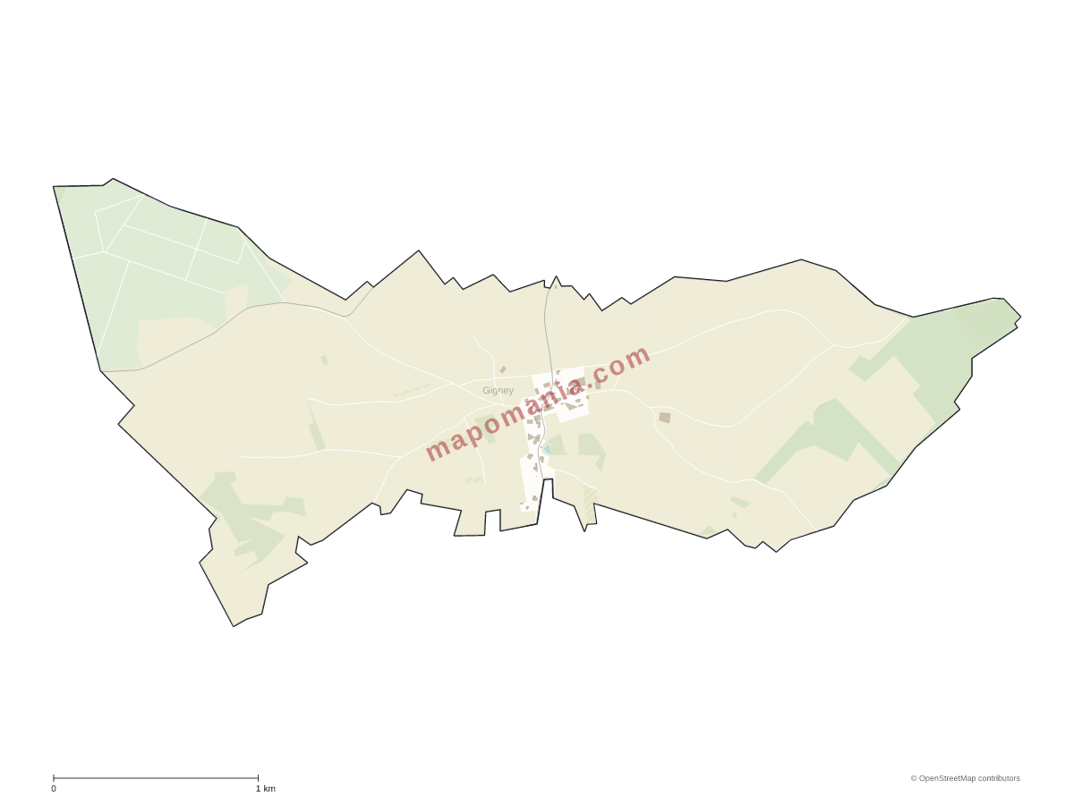Carte de Gigney à personnaliser
