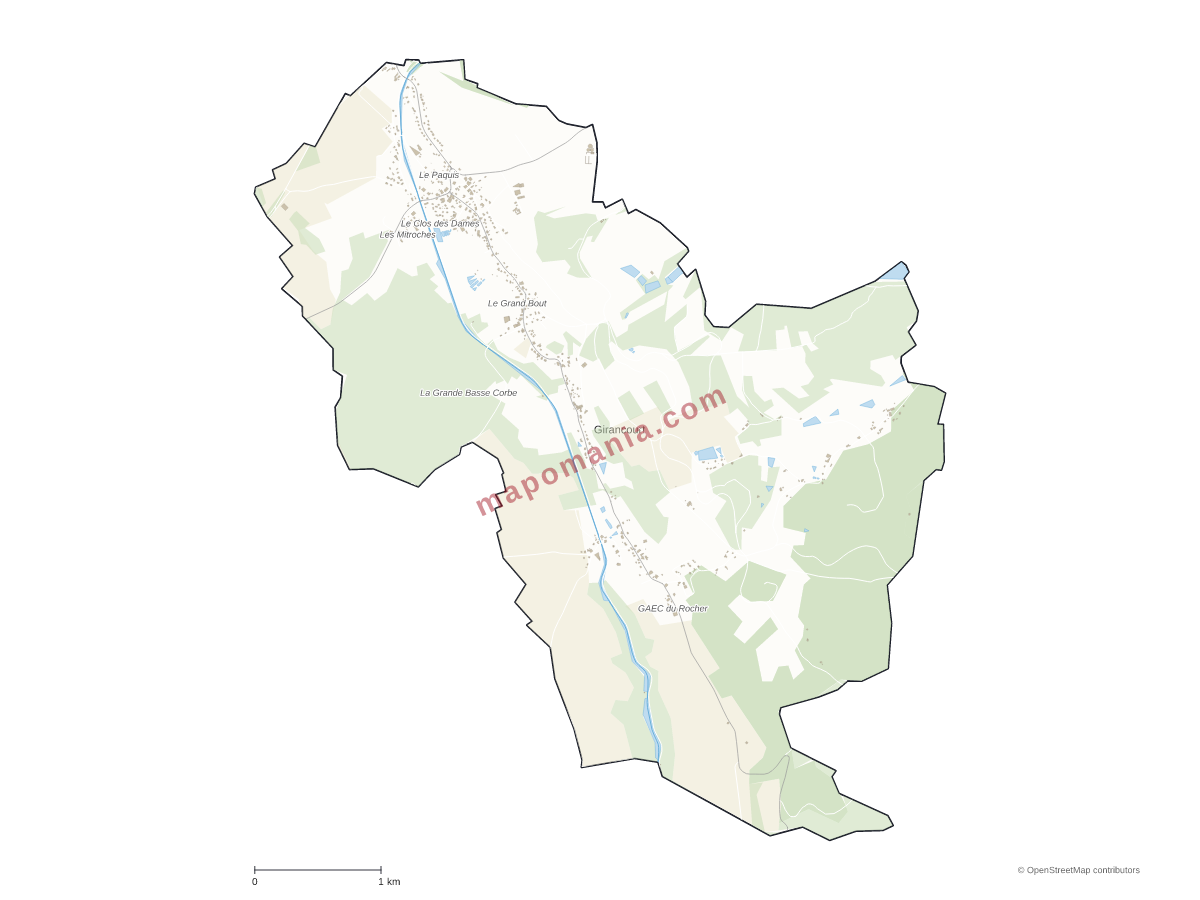 Carte de Girancourt à personnaliser