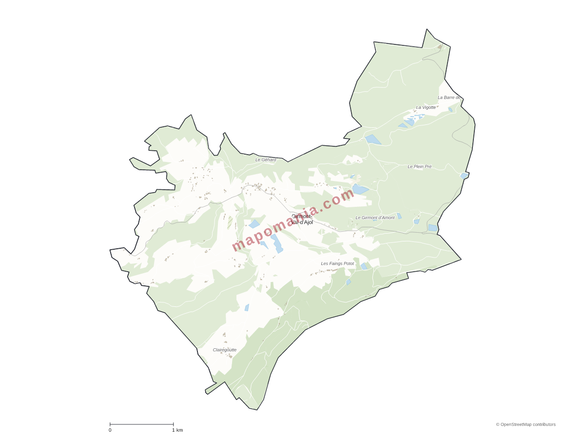 Carte de Girmont-Val-d'Ajol à personnaliser