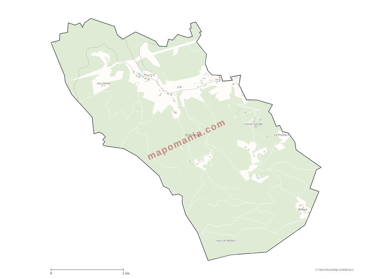 Carte de Grandrupt à personnaliser