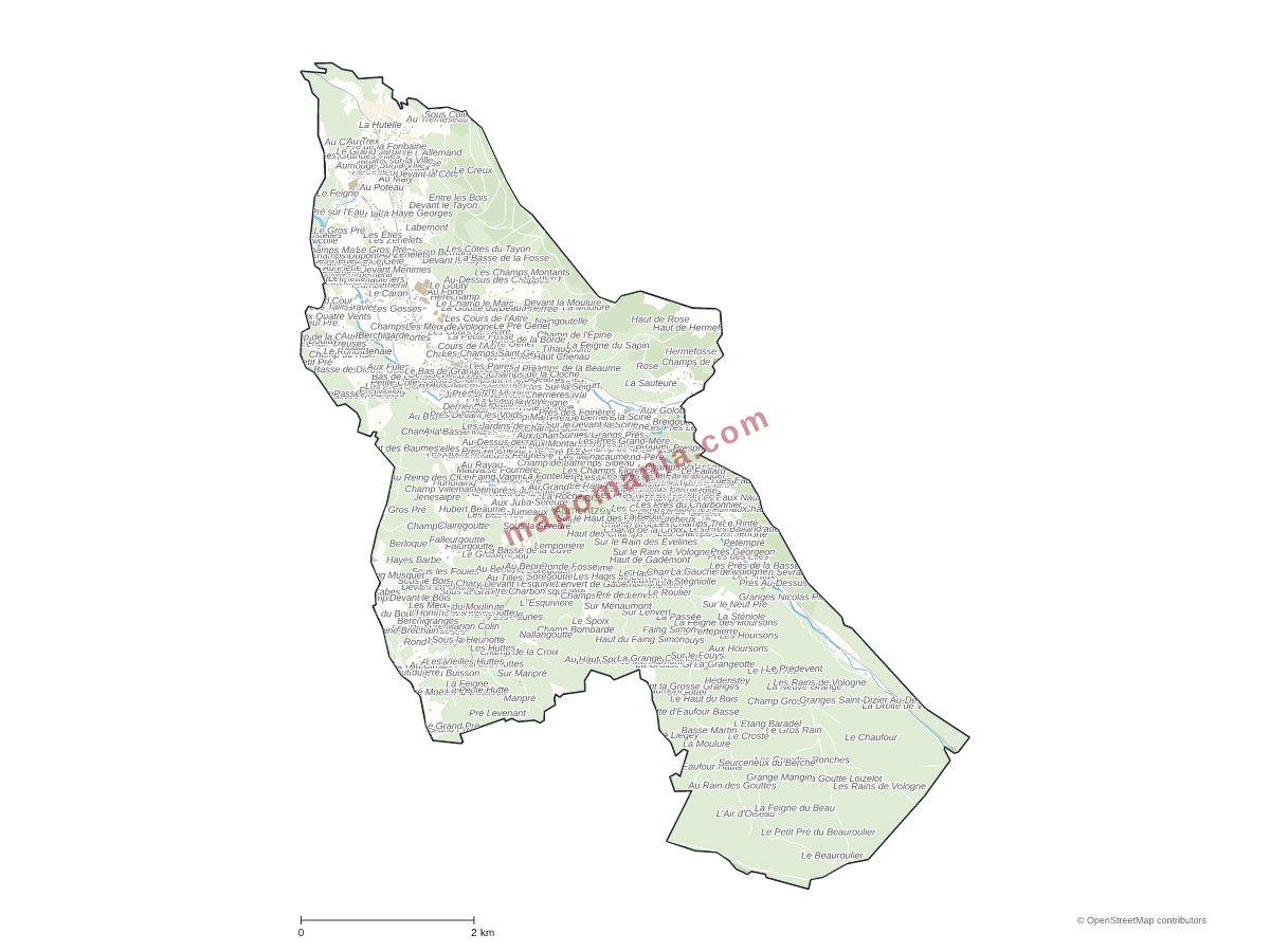 Carte de Granges-Aumontzey à personnaliser