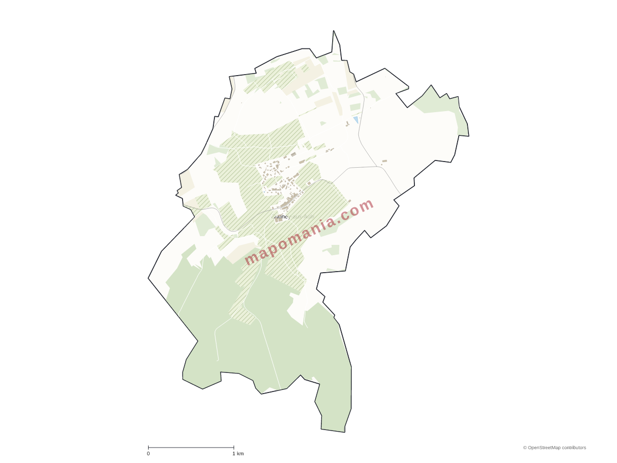 Carte de Gugney-aux-Aulx à personnaliser