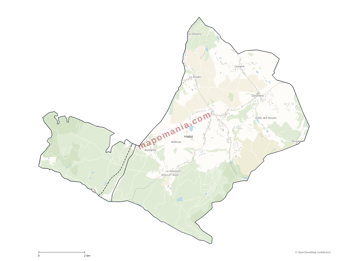 Carte de Hadol à personnaliser