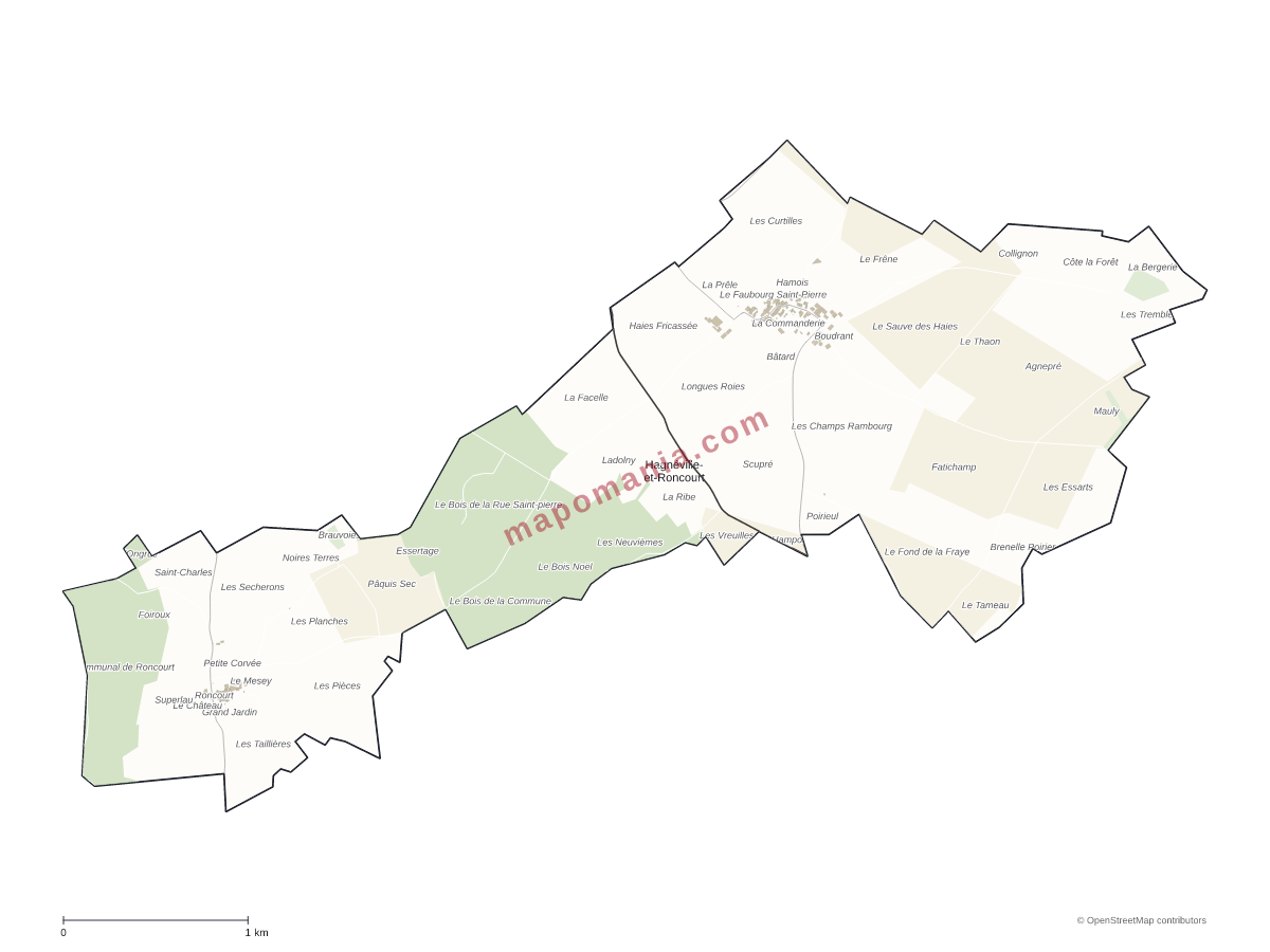Carte de Hagnéville-et-Roncourt à personnaliser