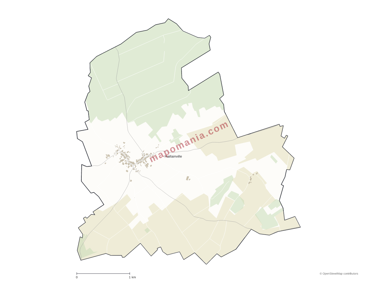 Carte de Haillainville à personnaliser