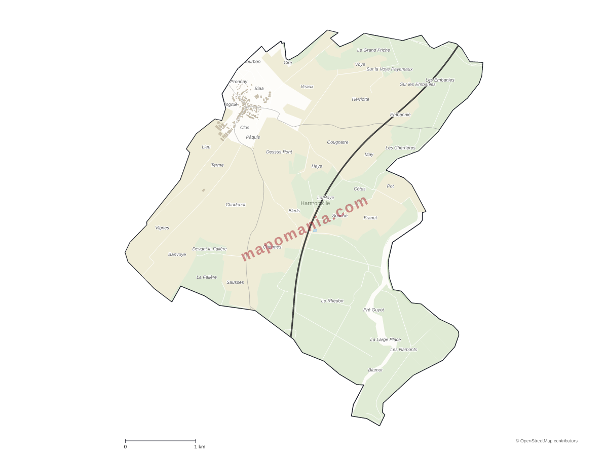 Carte de Harmonville à personnaliser