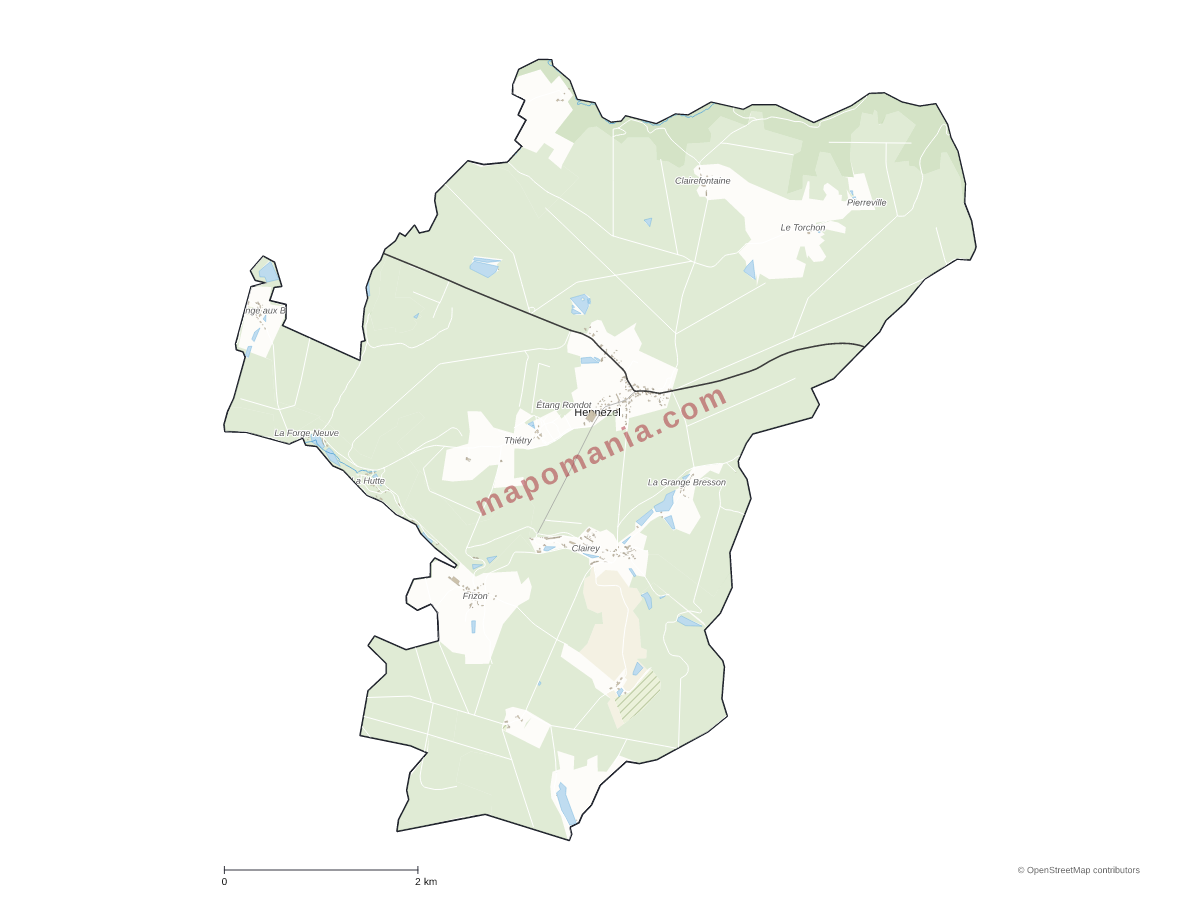 Carte de Hennezel à personnaliser