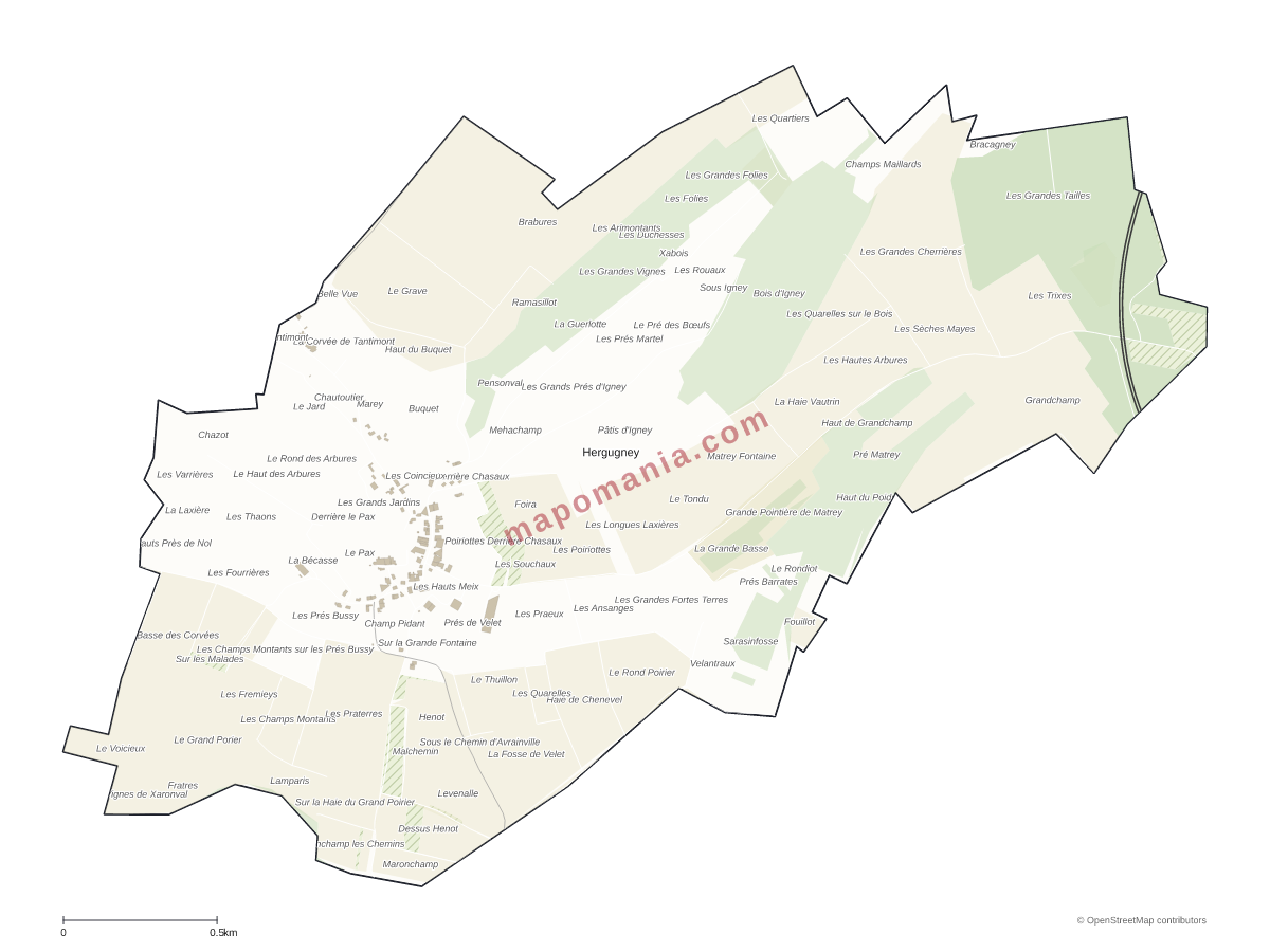 Carte de Hergugney à personnaliser