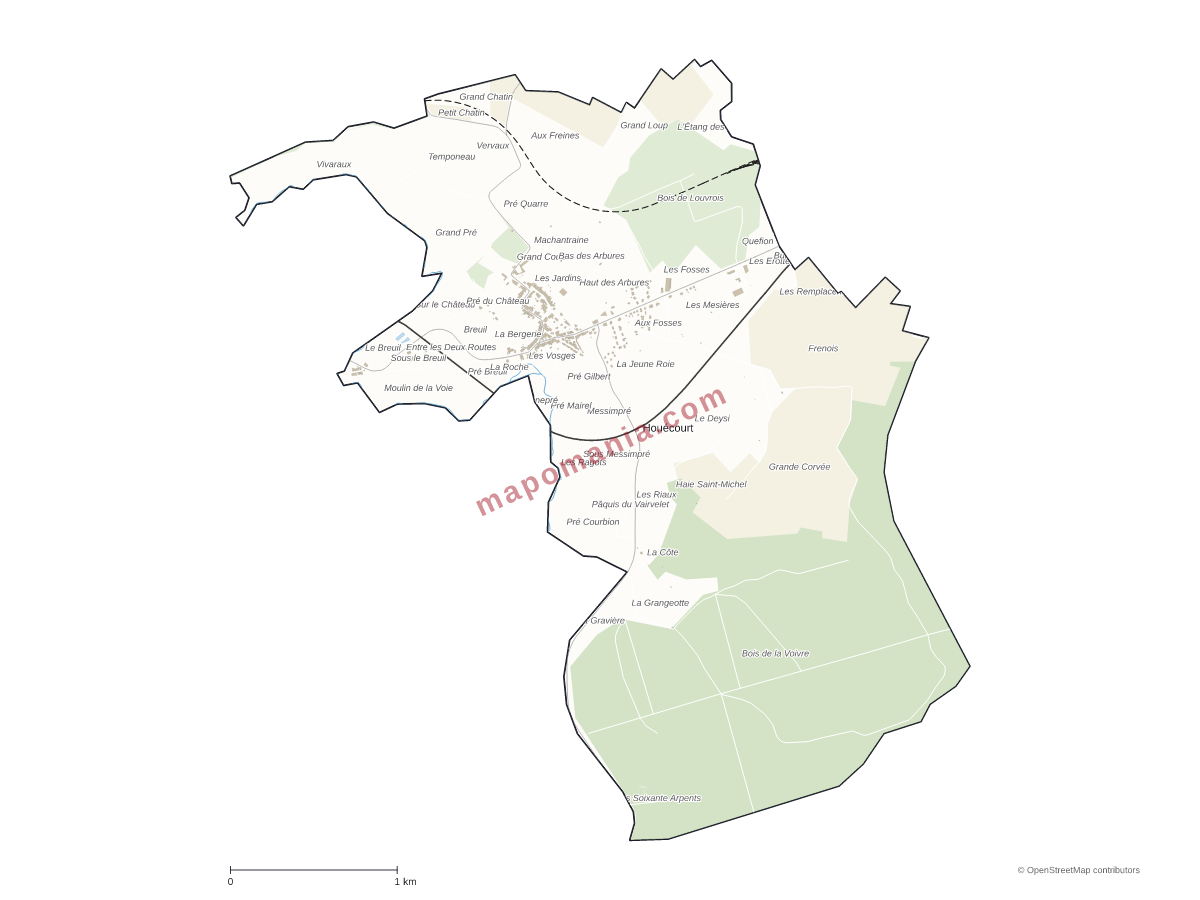 Carte de Houécourt à personnaliser