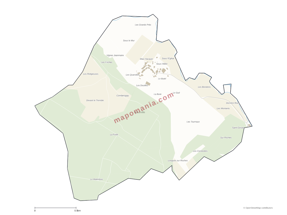Carte de Houéville à personnaliser