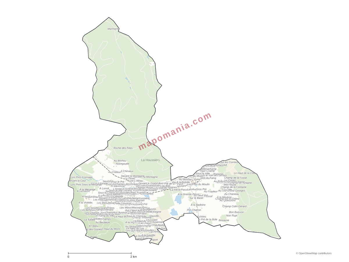 Carte de La Houssière à personnaliser