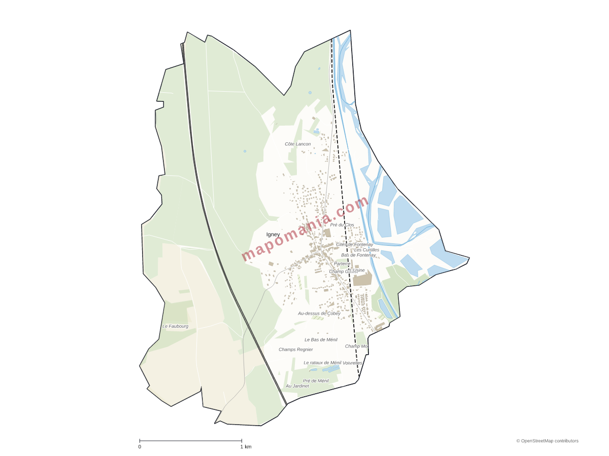 Carte de Igney à personnaliser