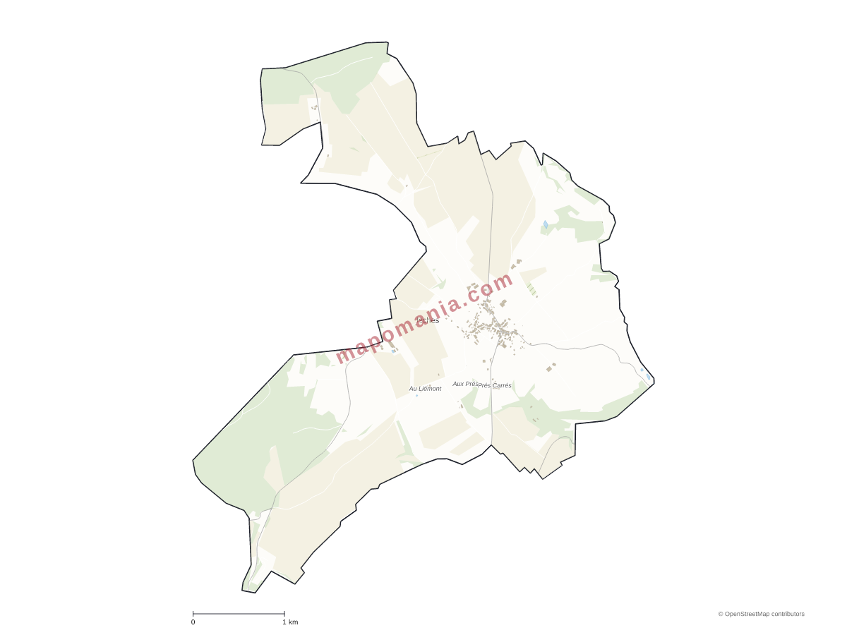 Carte de Isches à personnaliser