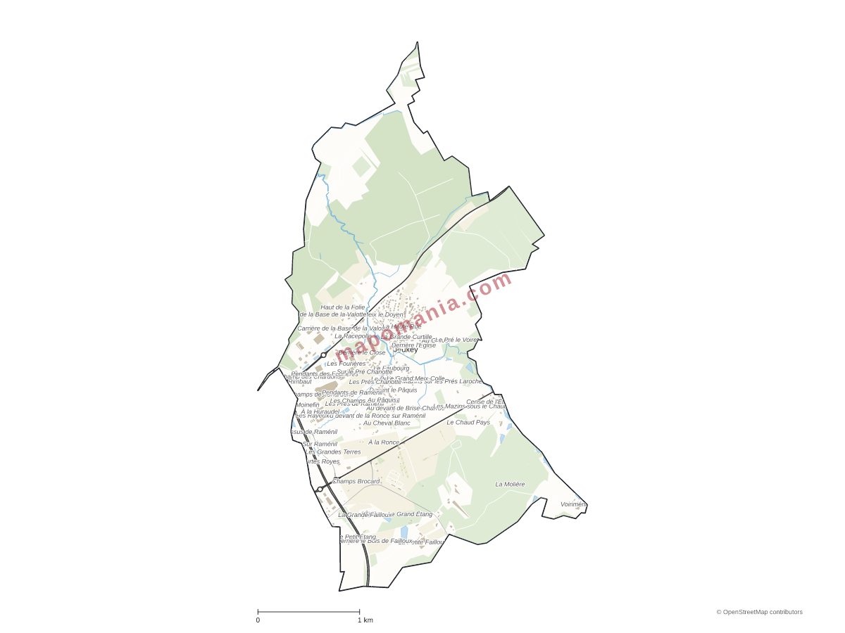 Carte de Jeuxey à personnaliser