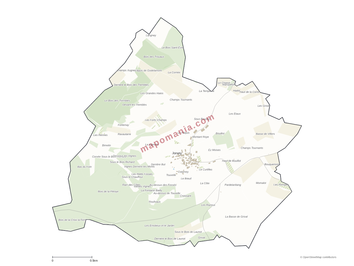 Carte de Jorxey à personnaliser