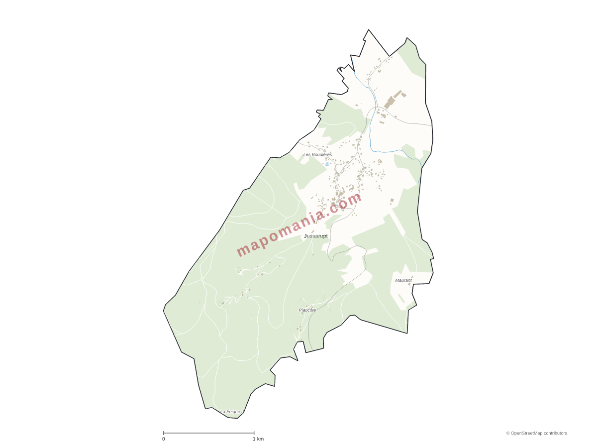 Carte de Jussarupt à personnaliser