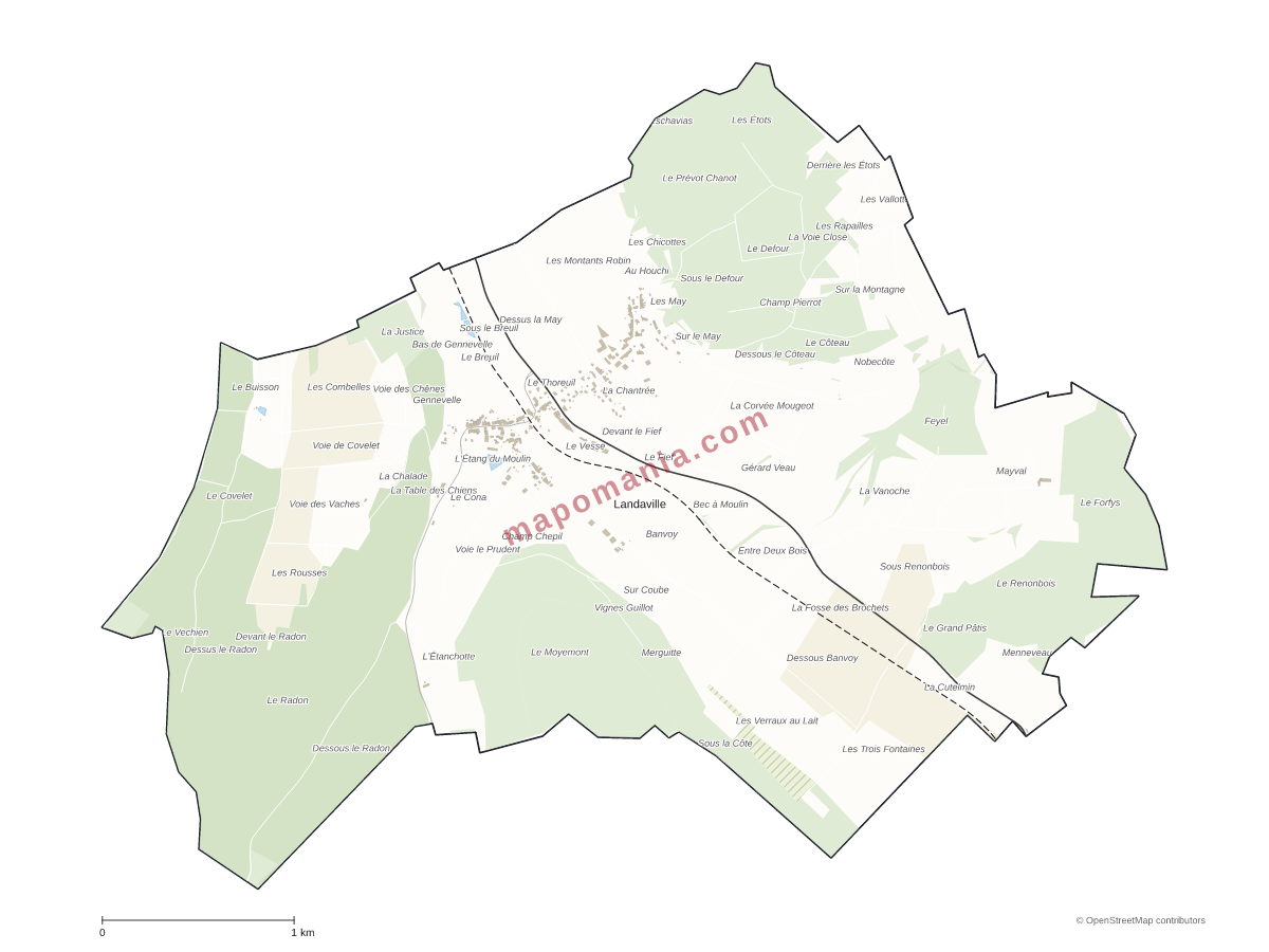 Carte de Landaville à personnaliser