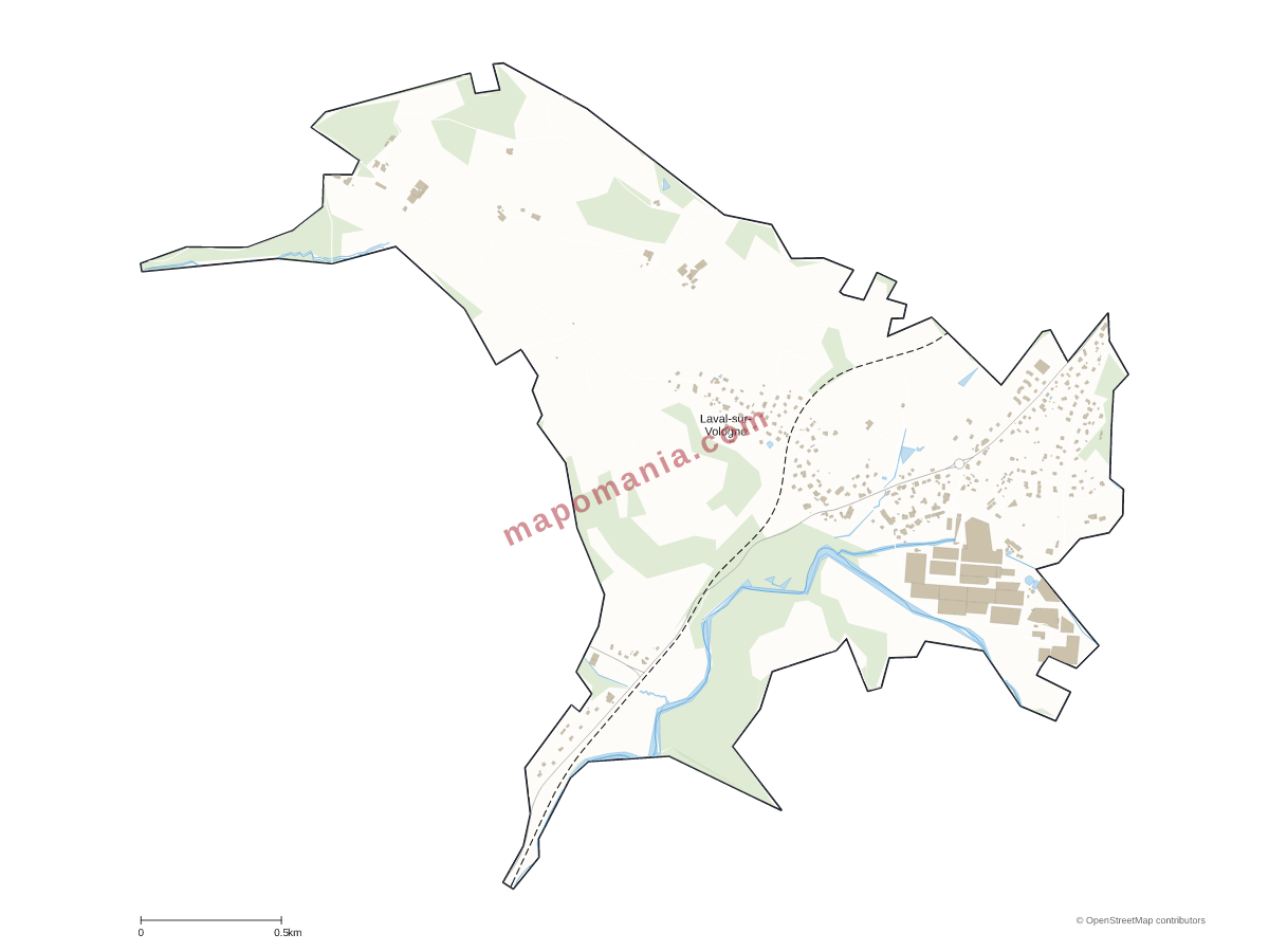 Carte de Laval-sur-Vologne à personnaliser