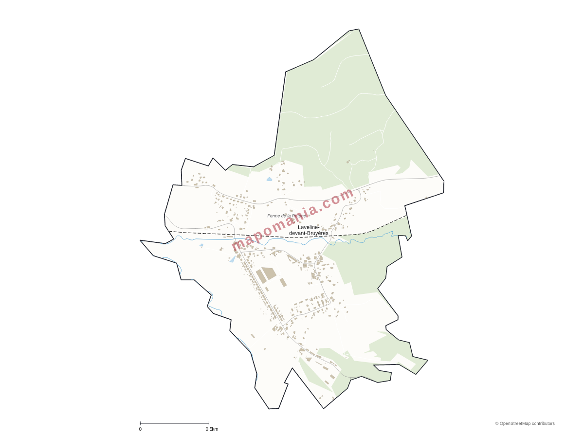 Carte de Laveline-devant-Bruyères à personnaliser