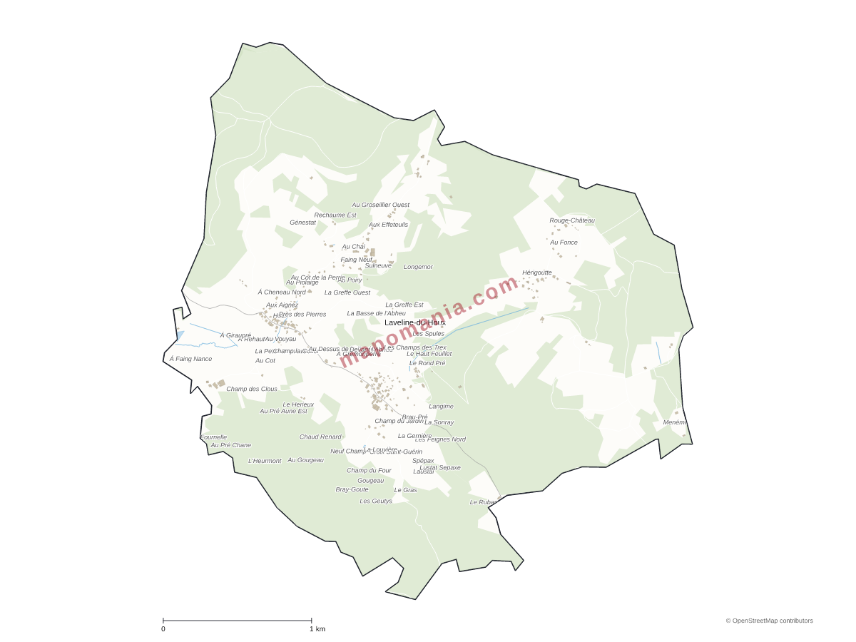 Carte de Laveline-du-Houx à personnaliser