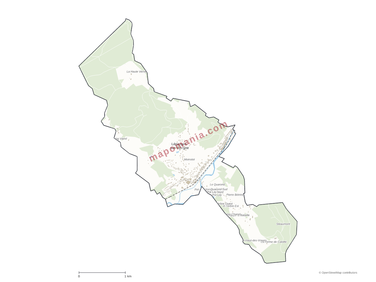 Carte de Lépanges-sur-Vologne à personnaliser