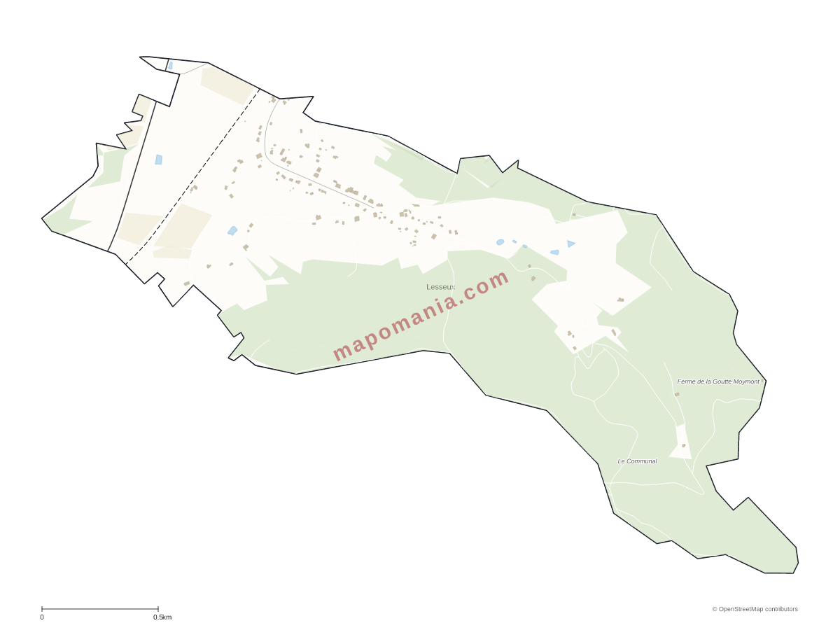 Carte de Lesseux à personnaliser