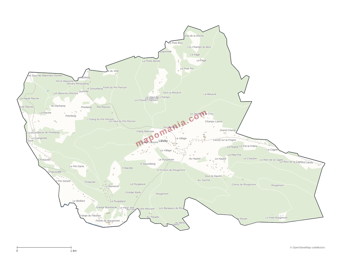 Carte de Liézey à personnaliser